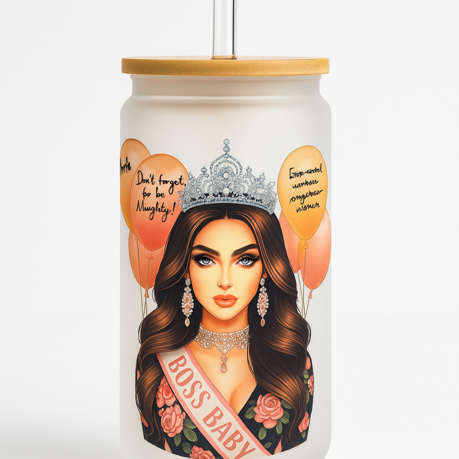 Boss Baby Frosted Glass Tumbler