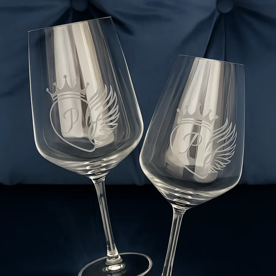 Engraved Wine Glass Set
